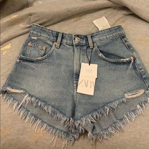 Hi-Rise Denim Shorts